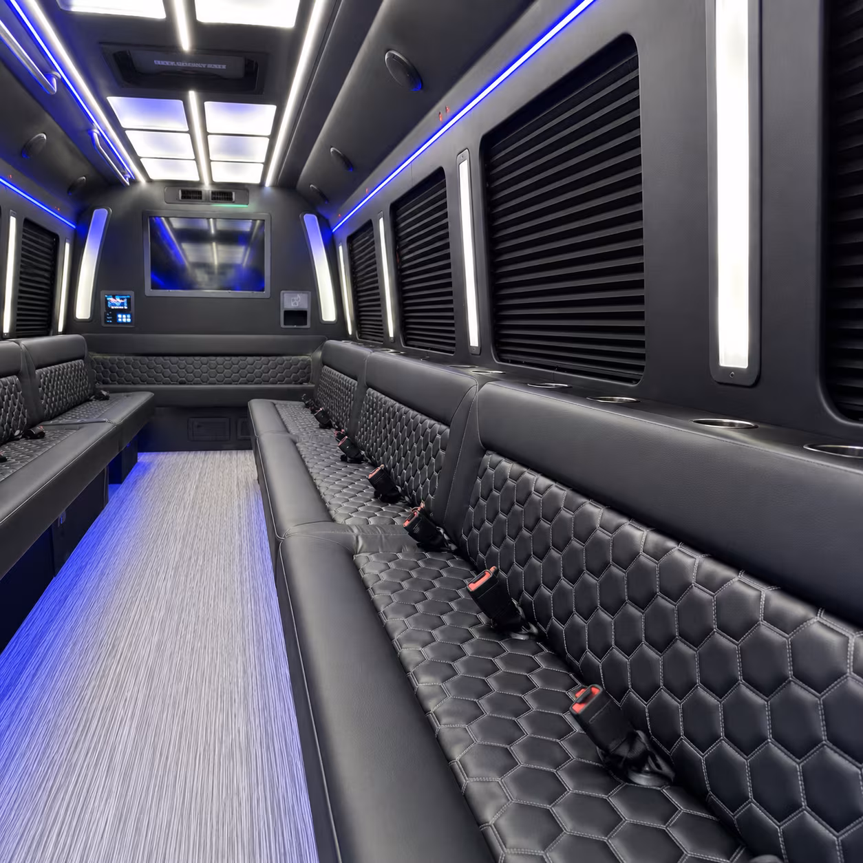 johns creek party bus rental interior